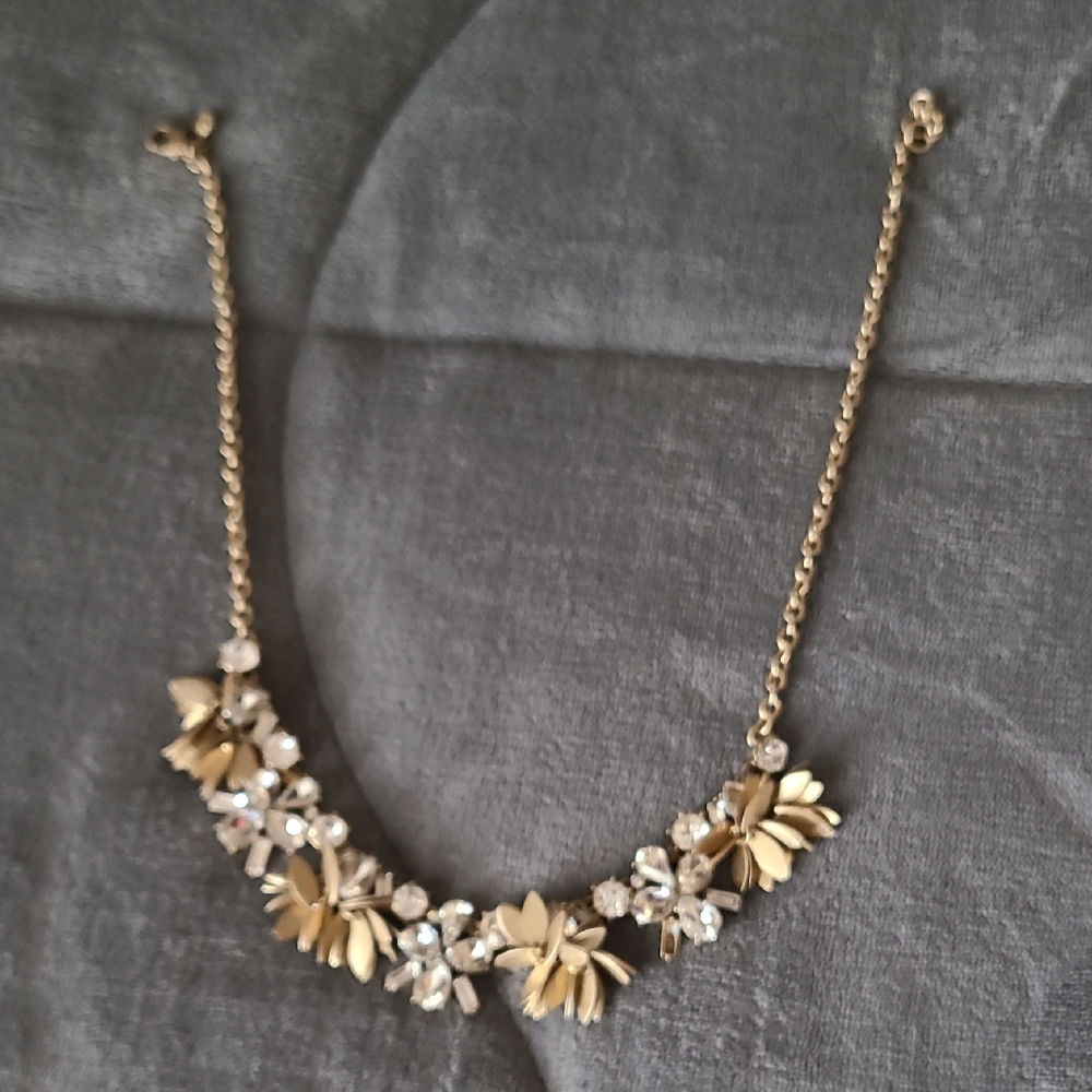 J. Crew Factory Gold and Silver Floral Necklace